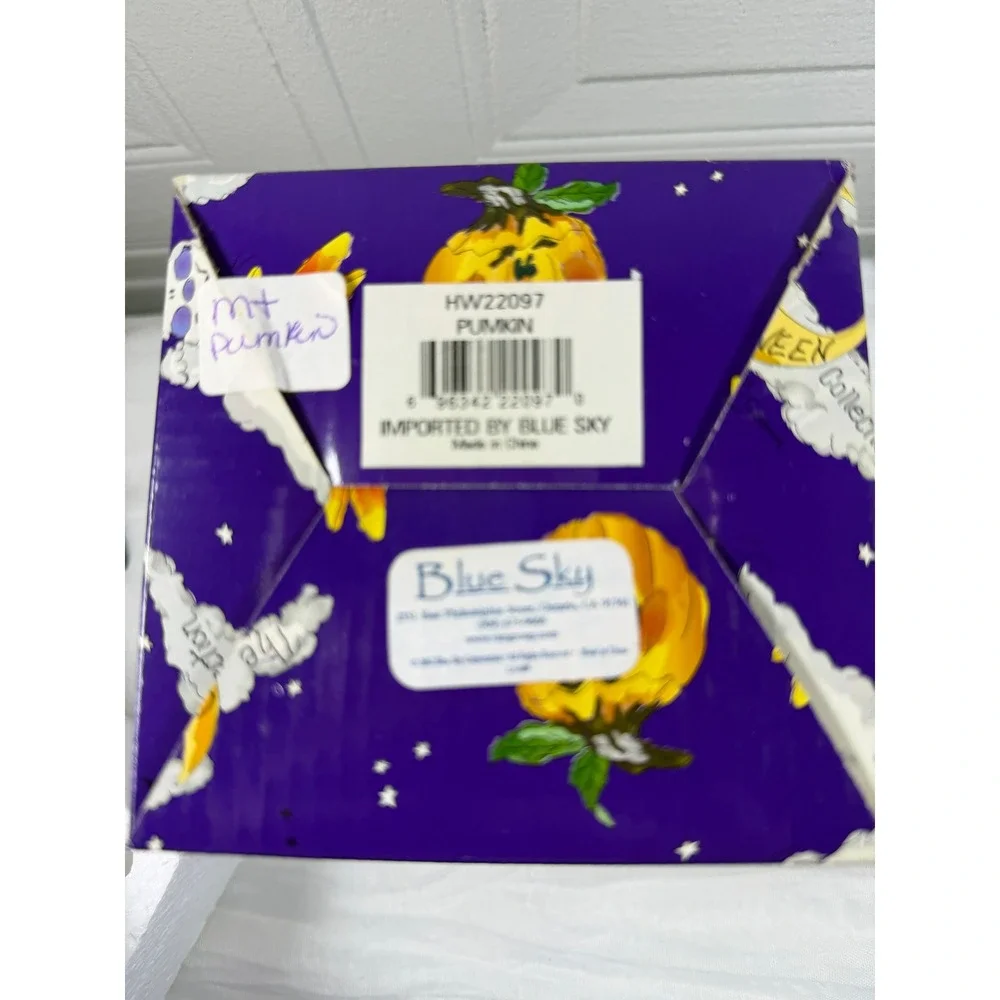 Blue Sky Clayworks Heather Goldminc Halloween Pumpkin Candle Holder HW22097